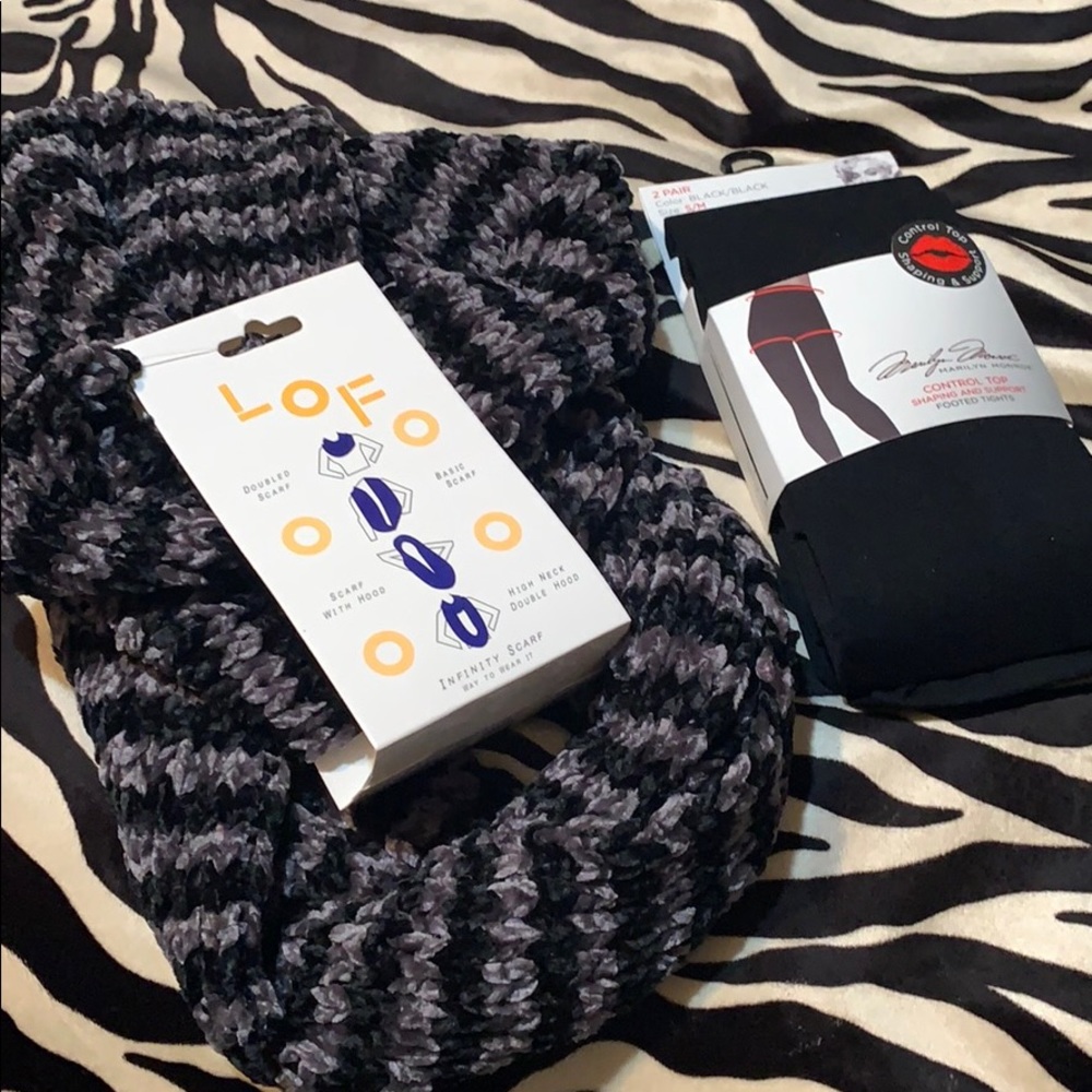 ✔️Bundle infinity scarf & 2-pk control top tights